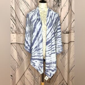 J. Jill Pure Jill Blue Tie-Dye Cotton Blanket Scarf NWT